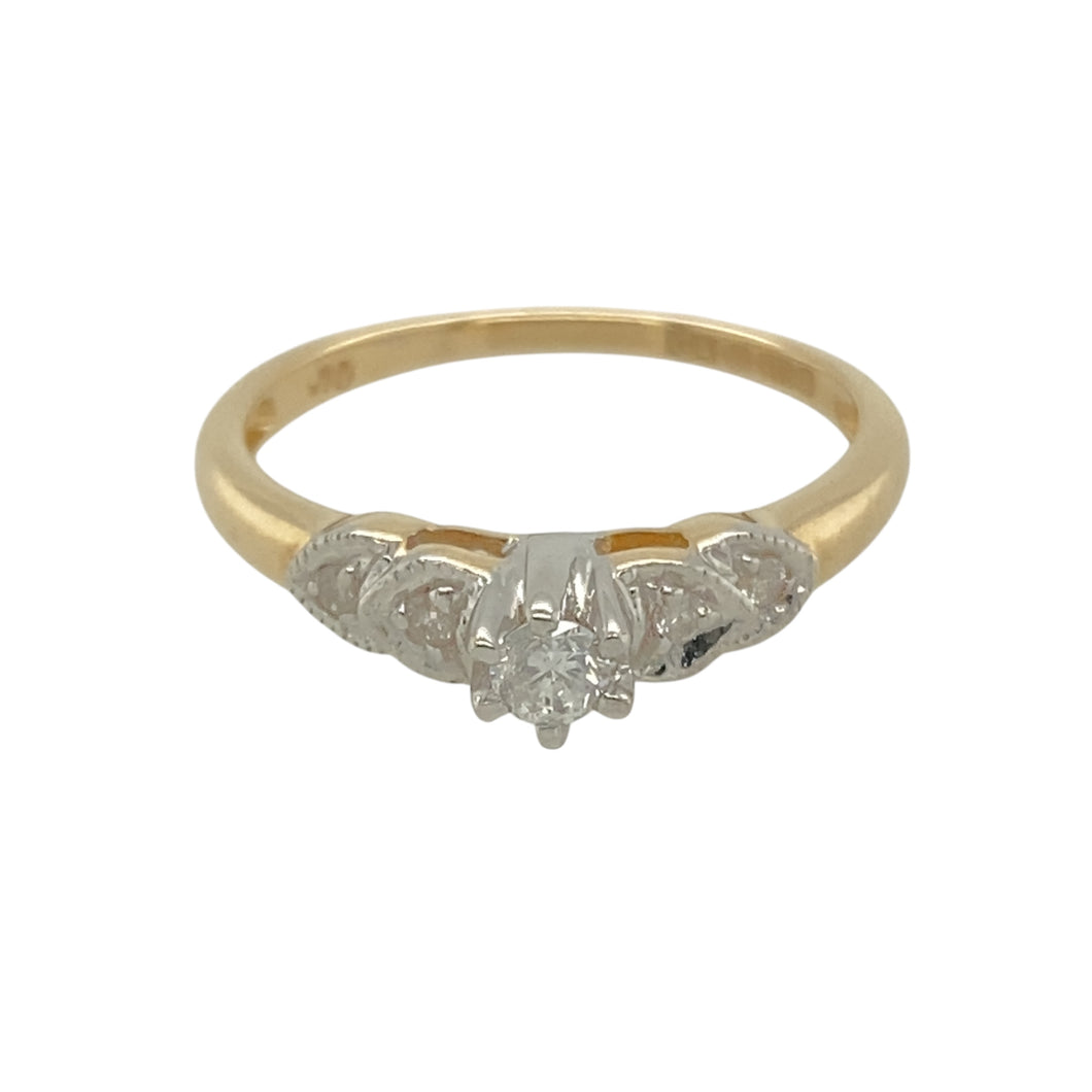 9ct Gold & Diamond Set Solitaire Ring