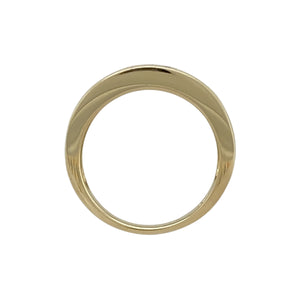 9ct Gold Diamond & Sapphire Set Greek Key Style Band Ring