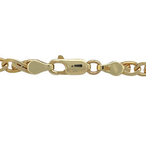 Add a unique and elegant touch to your jewellery collection with this pre-owned 9ct yellow gold 18" fancy infinity-style link chain.

Design: A distinctive infinity-style link pattern, offering a sophisticated and eye-catching look.
Material: Made from 9-carat yellow gold, providing a warm and polished finish for timeless appeal.
Size & Weight: The chain measures 18 inches in length, has a link width of 4mm, and weighs 12.70 grams, ensuring a sturdy yet comfortable fit.
