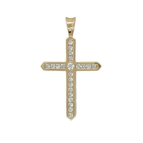 9ct Gold & Cubic Zirconia Set Cross Pendant