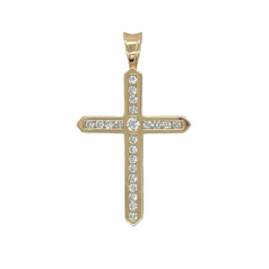 9ct Gold & Cubic Zirconia Set Cross Pendant