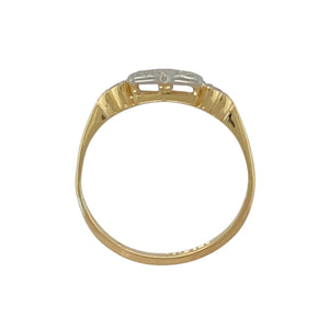 18ct Gold & Platinum Diamond Set Art Deco Style Ring