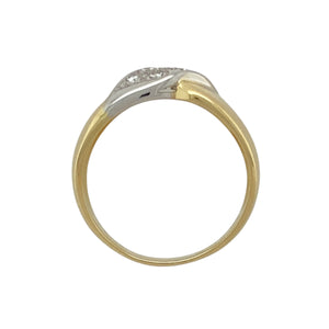 18ct Gold & Diamond Set Twist Wide Band Ring
