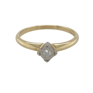 9ct Gold & Diamond Illusion Set Solitaire Ring