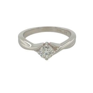 9ct White Gold & Diamond Set Solitaire Ring