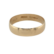 Load image into Gallery viewer, A classic and elegant piece, this pre-owned 9ct yellow gold wedding band offers a timeless design with a comfortable fit.

Design: A traditional D shape profile, featuring a rounded exterior and flat interior for a smooth feel.
Material: Made from 9-carat yellow gold, offering a warm and polished finish.
Size &amp; Weight: Weighing 2.30 grams, this ring is size U, with a 5mm band width for a refined yet durable look.
