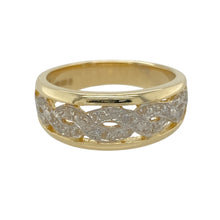 Load image into Gallery viewer, 9ct Gold &amp; Diamond Set Twist Patterned Band Ring
