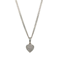 Load image into Gallery viewer, 9ct White Gold &amp; Diamond Set Heart 18&quot; Necklace
