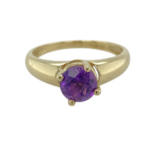 Load image into Gallery viewer, 9ct Gold &amp; Amethyst Set Solitaire Ring
