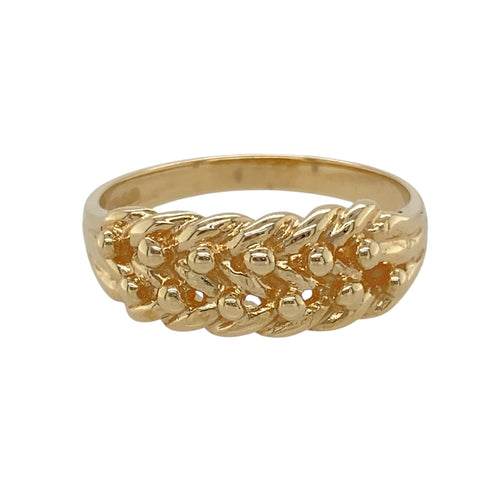 9ct Gold Double Row Keeper Ring