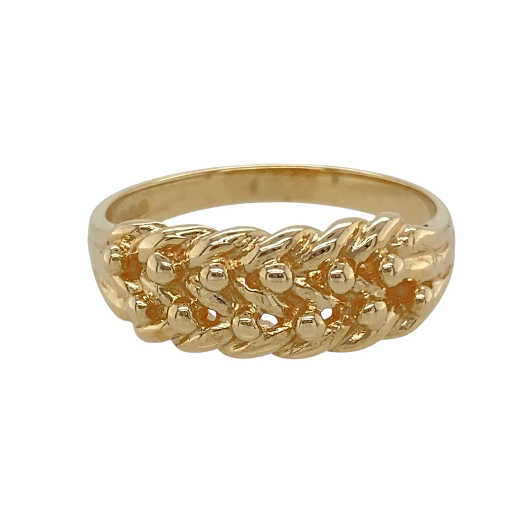 9ct Gold Double Row Keeper Ring