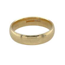 Load image into Gallery viewer, Add a classic touch to your jewellery collection with this pre-owned 9ct yellow gold 5mm D-shape wedding band ring.

Design: A simple and timeless D-shape wedding band, offering a sleek and understated look for everyday wear.
Material: Made from 9-carat yellow gold, providing a warm, polished finish that complements the ring’s elegant design.
Size &amp; Weight: Weighing 4 grams, this ring is size P, with the band width measuring 5mm for a comfortable yet substantial fit.

