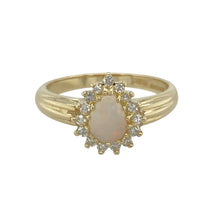 Load image into Gallery viewer, 9ct Gold Diamond &amp; Opalique Teardrop Set Cluster Ring
