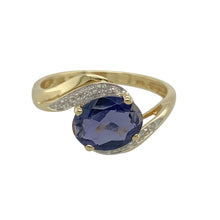 Load image into Gallery viewer, 9ct Gold Diamond &amp; Sapphire Set Twist Ring

