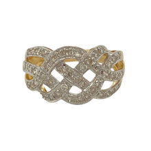 Load image into Gallery viewer, 18ct Gold &amp; Diamond Set Open Weave Wide Band Ring
