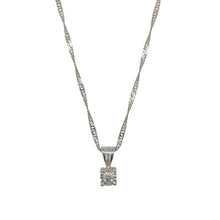 Load image into Gallery viewer, 9ct White Gold &amp; Diamond Illusion Set Solitaire 18&quot; Necklace
