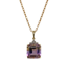 Load image into Gallery viewer, 9ct Gold Diamond &amp; Ametrine Set 18&quot; Necklace
