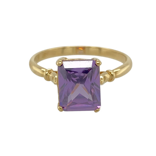 18ct Gold & Amethyst Set Dress Ring