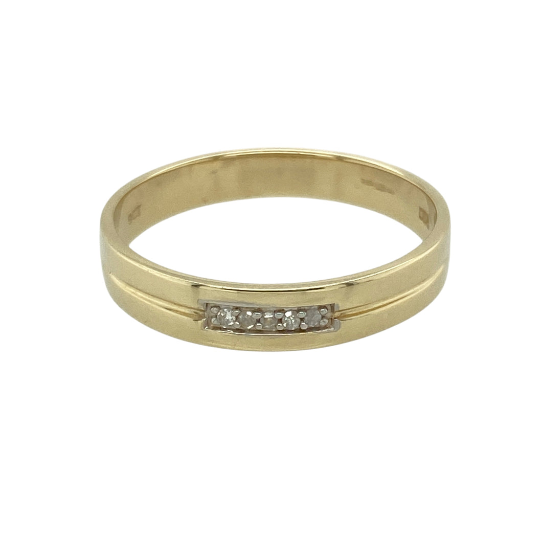 9ct Gold & Diamond Set Band Ring