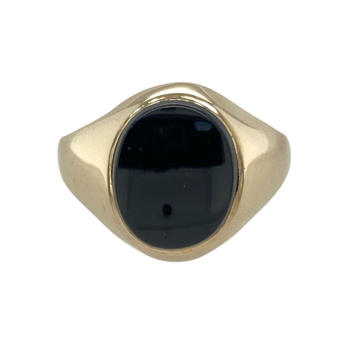 9ct Gold & Onyx Set Oval Signet Ring