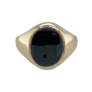9ct Gold & Onyx Set Oval Signet Ring