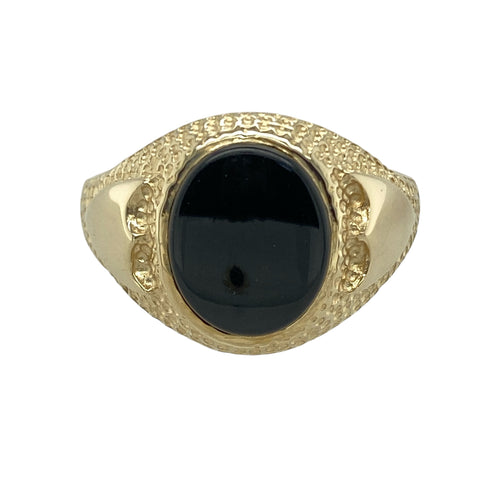 9ct Gold & Onyx Set Oval Signet Ring