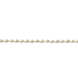 14ct Gold 8" Patterned Swirl Link Bracelet