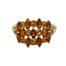 Load image into Gallery viewer, 9ct Gold &amp; Orange Stone Set Cluster Ring
