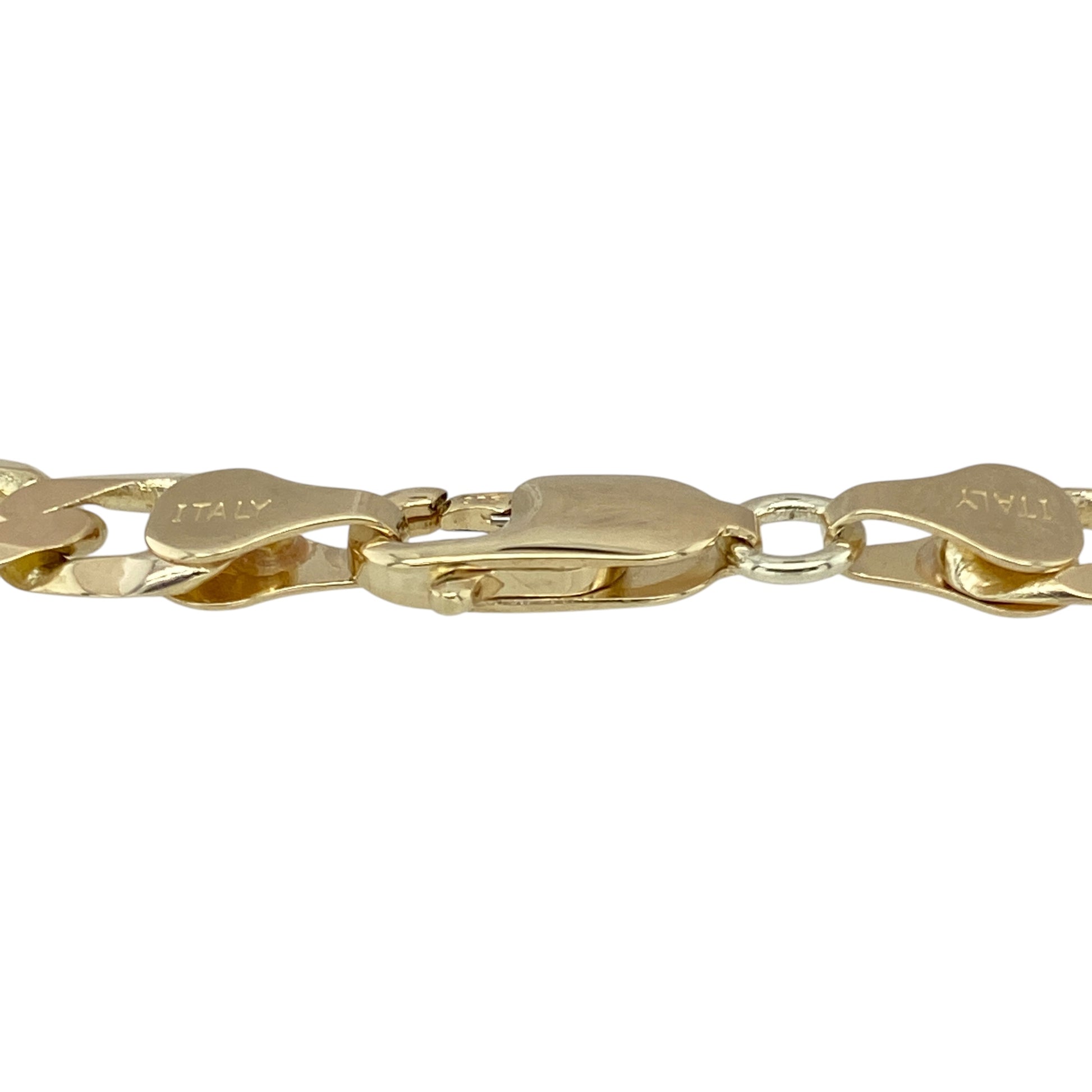 Make a bold statement with this pre-owned 9ct yellow gold curb bracelet, featuring:

Design: A classic curb link style with a strong, polished finish—perfect for those who appreciate timeless, bold jewellery.
Material: 9-carat yellow gold, known for its rich tone and enduring appeal.
Length & Fit: Measures 8 inches, designed for a secure and comfortable fit on the wrist.
Dimensions: Approximate link width of 7mm, offering a substantial and eye-catching presence.