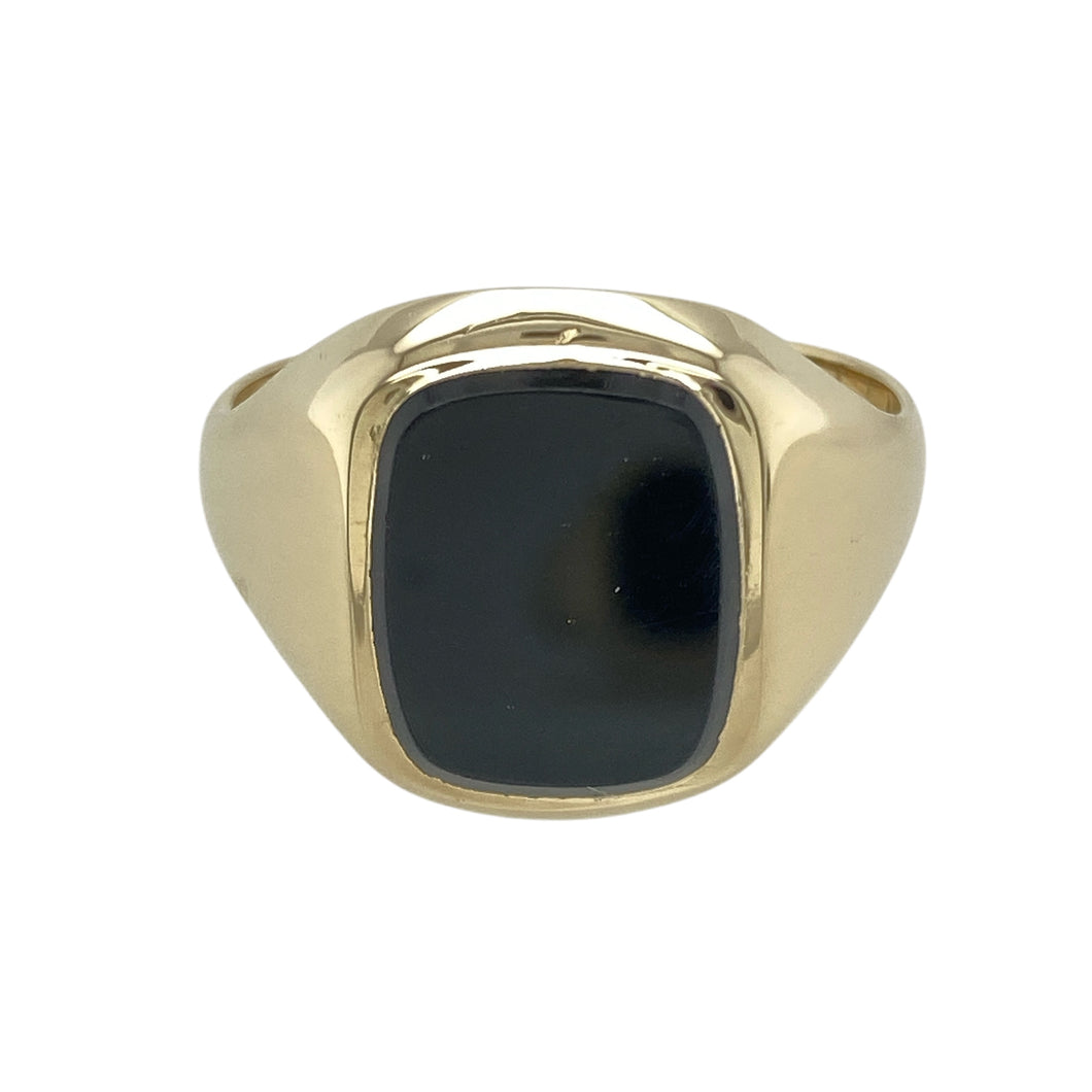 9ct Gold & Onyx Set Rectangle Signet Ring
