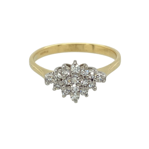 18ct Gold & Diamond Set Cluster Ring