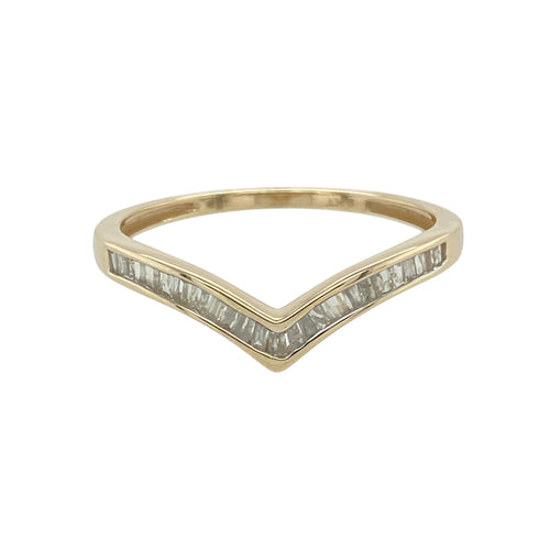 9ct Gold & Diamond Set Wishbone Ring