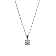 Load image into Gallery viewer, 9ct White Gold &amp; Diamond Set Solitaire 18&quot; Necklace
