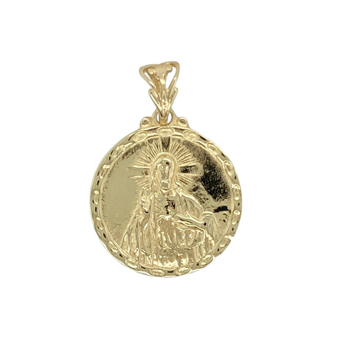 9ct Gold Double Sided Religious Round Pendant
