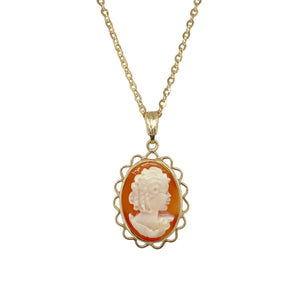 9ct Gold & Cameo 16" Necklace