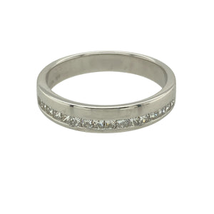 9ct White Gold & Diamond Set Band Ring