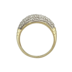 9ct Gold & Diamond Set Curved Band Ring