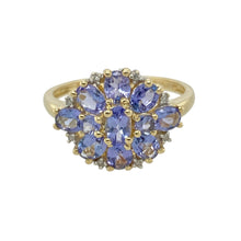 Load image into Gallery viewer, 9ct Gold Diamond &amp; Tanzanite Set Cluster Ring
