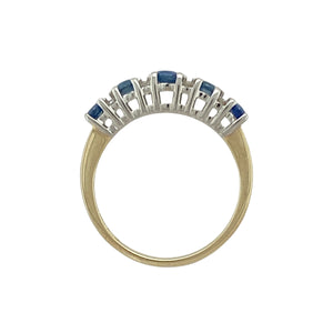 9ct Gold Diamond & Sapphire Set Band Ring