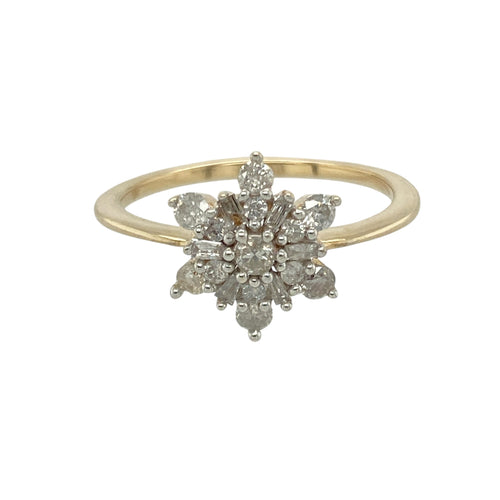 9ct Gold & Diamond Set Cluster Ring