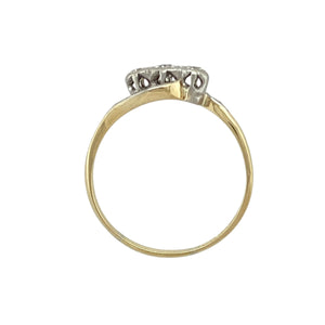 18ct Gold & Platinum Diamond Set Twist Trilogy Ring