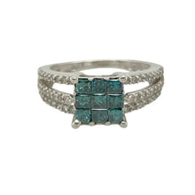 Load image into Gallery viewer, 9ct White Gold &amp; Diamond Set Square Cluster Ring
