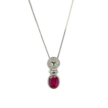 Load image into Gallery viewer, 18ct White Gold Diamond &amp; Ruby 18&quot; Necklace
