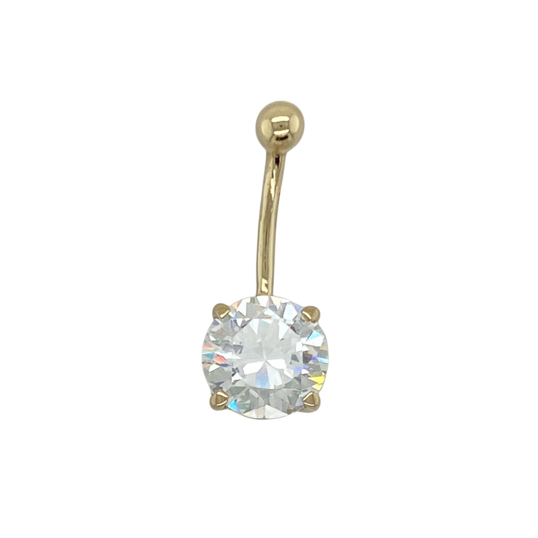 9ct Gold & Cubic Zirconia Set Belly Bar