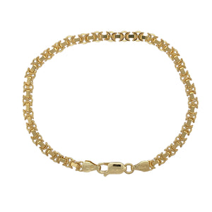 9ct Gold 7.25" Byzantine Link Bracelet