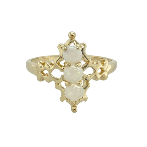 9ct Gold & Opalique Set Fancy Design Ring
