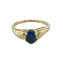 Load image into Gallery viewer, 9ct Gold &amp; Polished Oval Blue Cabochon Set Ring
