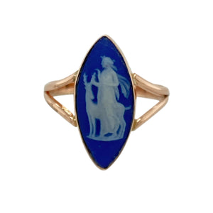 9ct Gold & Blue and White Set Cameo Ring