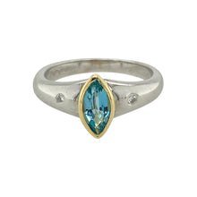 Load image into Gallery viewer, 18ct White Gold Diamond &amp; Blue Topaz Set Ring
