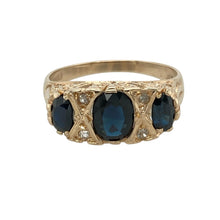 Load image into Gallery viewer, 9ct Gold Diamond &amp; Sapphire Set Vintage Style Ring
